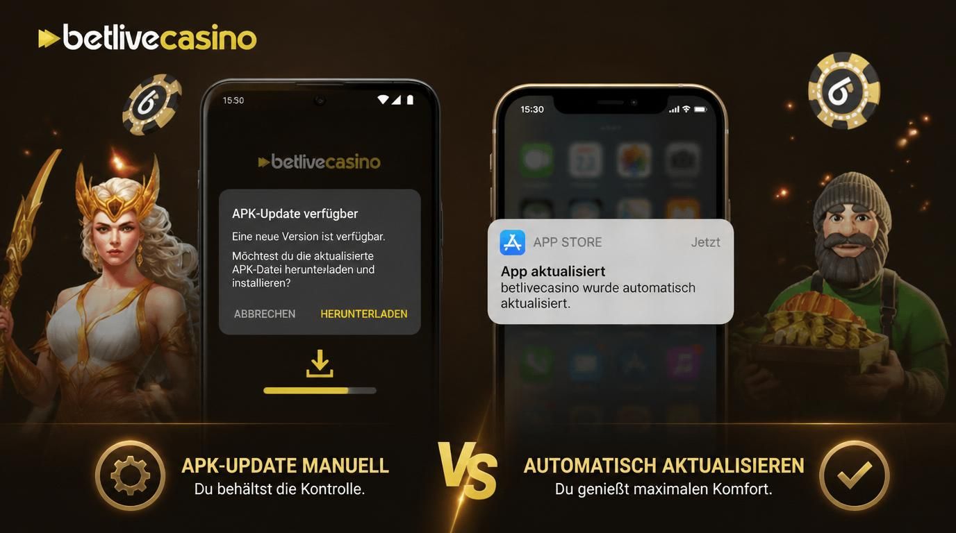 Screenshot eines Updates auf Android und automatischer Aktualisierung auf iOS 